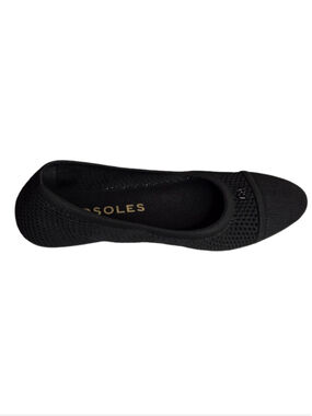 Aerosoles Women Annelie Black Knit Ballet Flats Slip-On Sz 12W